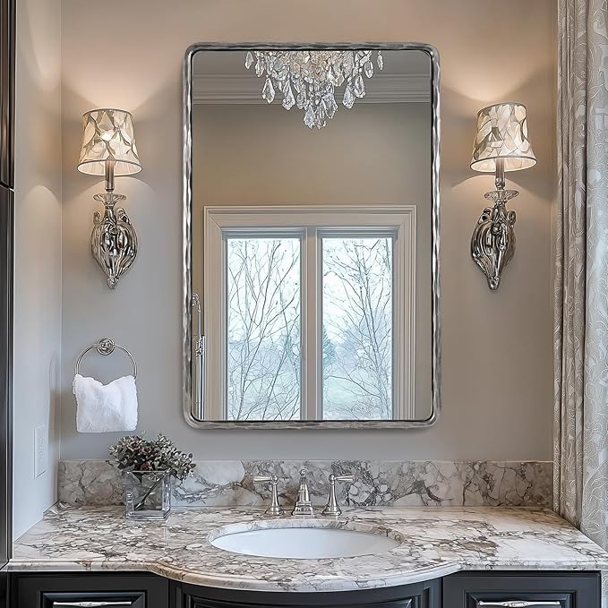 ANDY STAR Hand-Forged Silver Bathroom Mirror - Image 4