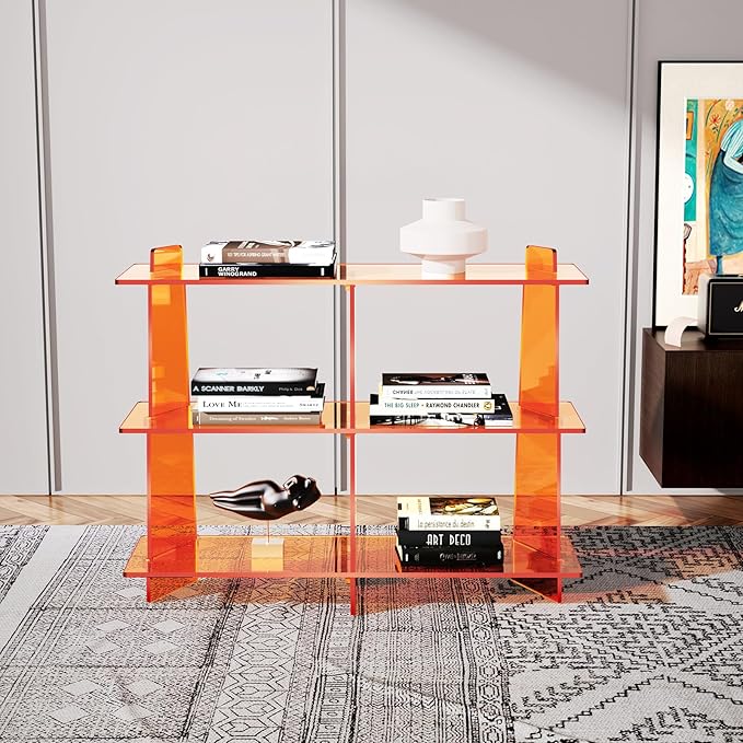 Acrylic Bookshelf, Small 3 Tier Open Bookcase - Image 7