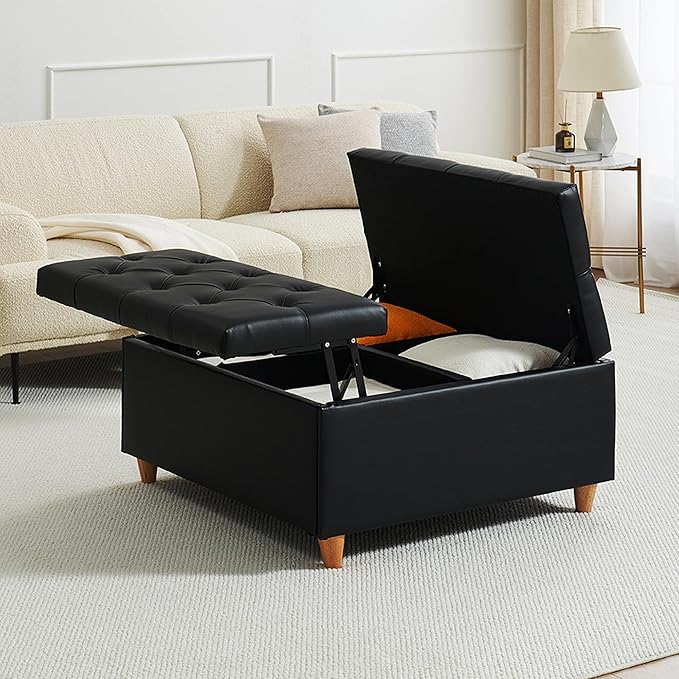 GAOMON Leather Storage Ottoman Coffee Table by GAOMON