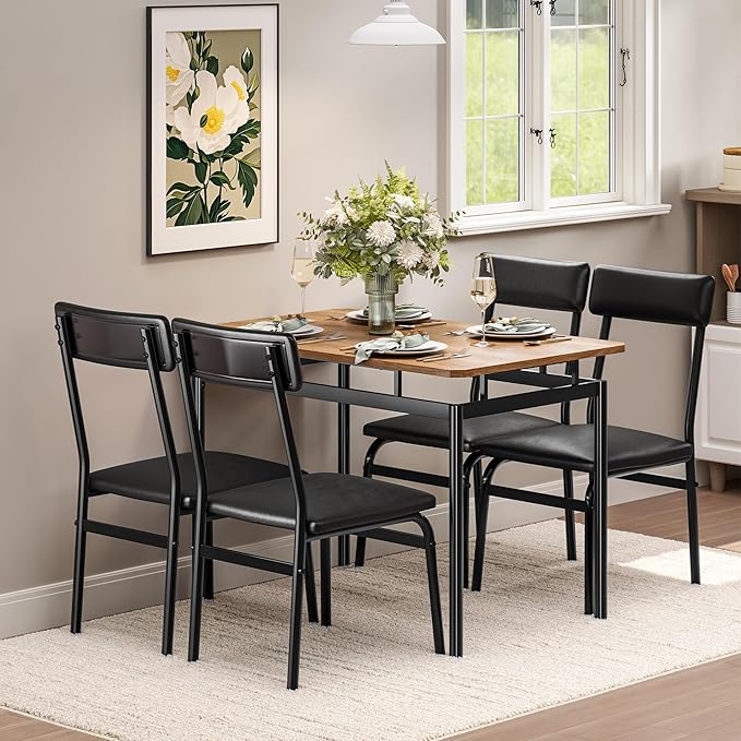 IDEALHOUSE 5 Piece Dining Room Table Set, Kitchen Table Set - Image 8