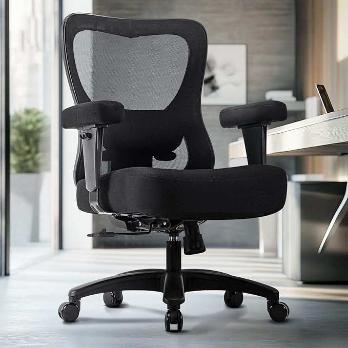 Big and Wide Office Chair 500lbs，Ergonomic Desk Chair by Furnistyle