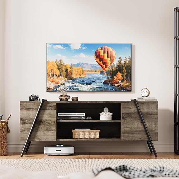 Garvee 55 Inch TV Stand with Slanted Metal Legs, Industrial Media Console with - Image 2
