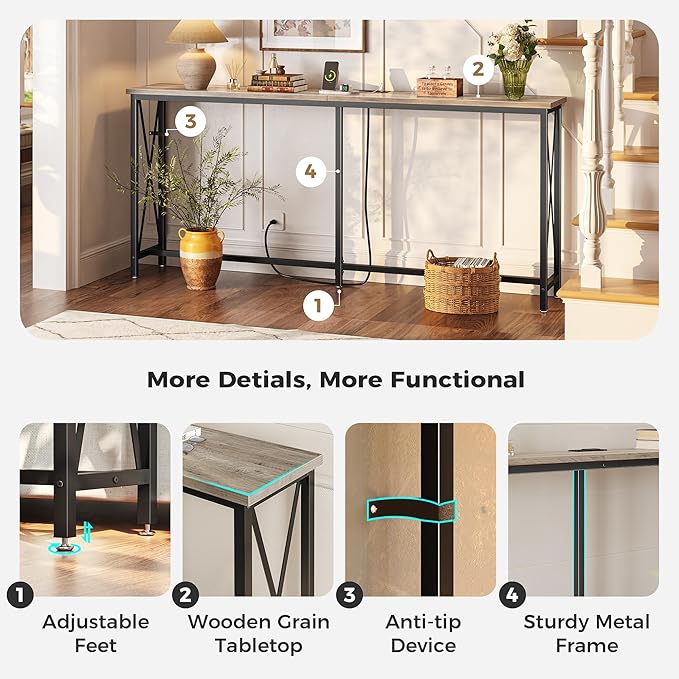 SUPERJARE 70 Inch Console Table - Image 6