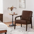 Yaheetech PU Leather Accent Chair, Mid-Century Modern Barrel Chair by Yaheetech