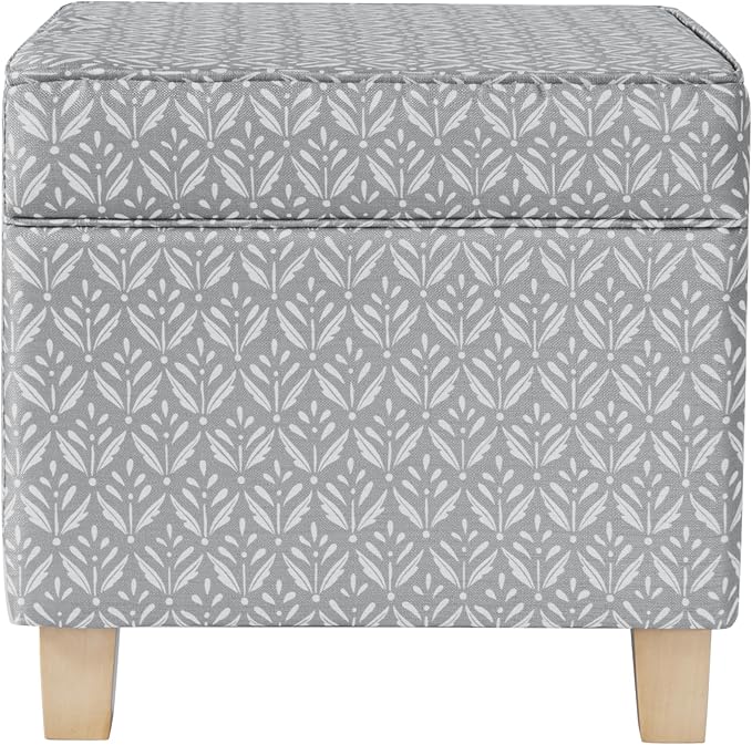 HomePop Home Decor | K7342-A873 | Classic Square Storage Ottoman by HomePop