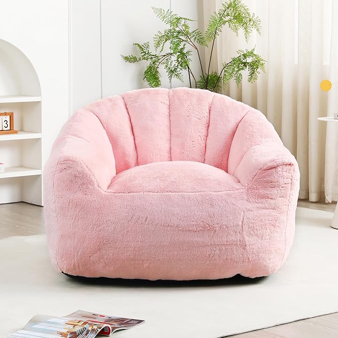 Furniliving Bean Bag Chair, Giant Bean Bag Chair Stuffed Floor Sofa - Image 3