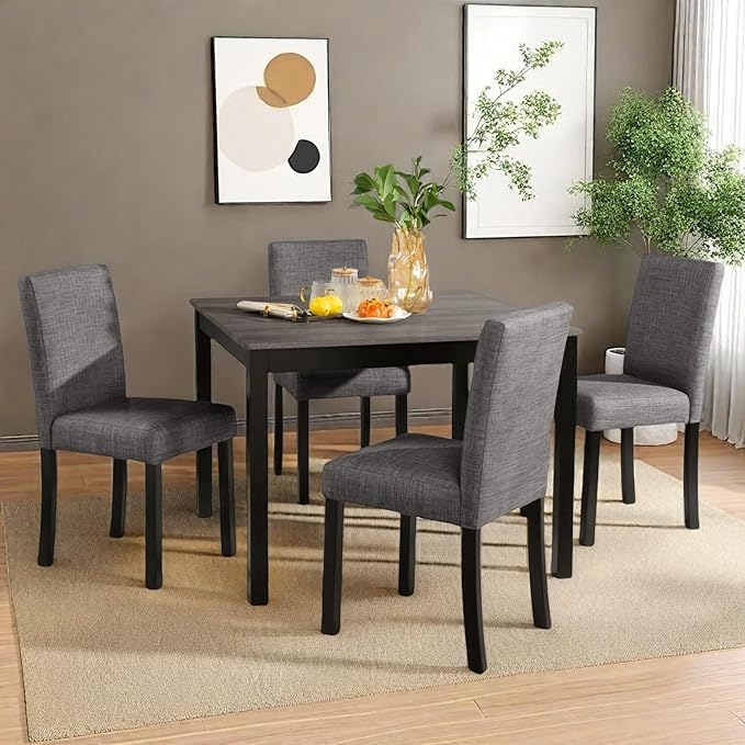 Dining Table Set for 4, 5-Piece Kitchen Table & Chairs Set - Image 2