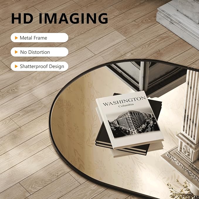 Arched Bathroom Mirror for Wall, Mirror for Vanity, Metal Frame - Image 2