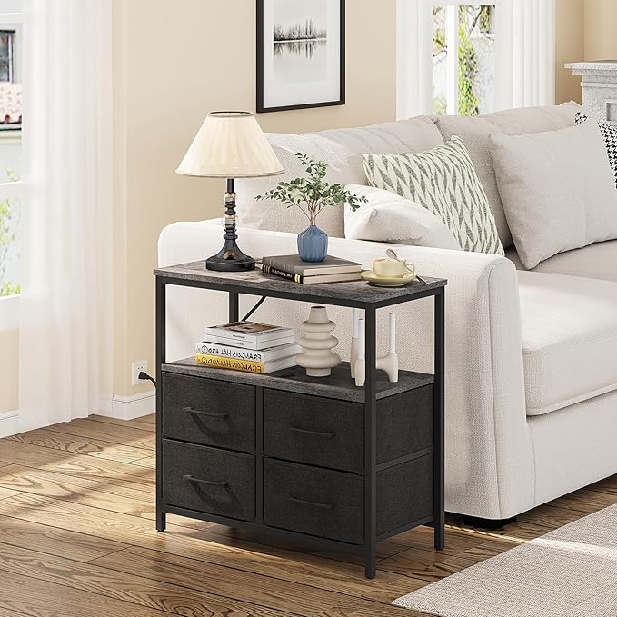 TUTOTAK Large Night Stand with Charging Station, Nightstand with USB and Type-C - Image 5