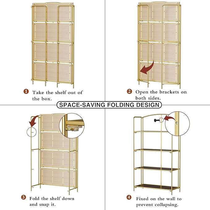 Crofy No Assembly Folding Bookshelf - Image 5