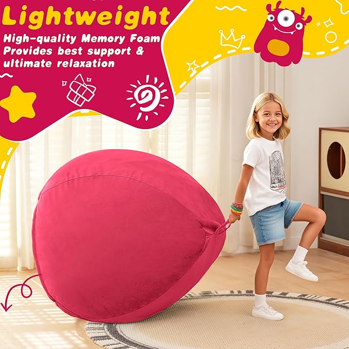 HABUTWAY 2FT Bean Bag Chair, Teardrop Bean Bag Chair Luxurious Velvet Ultra - Image 5