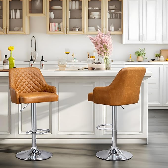 VECELO Bar Stools Set of 4, Adjustable Bar Stools - Image 6