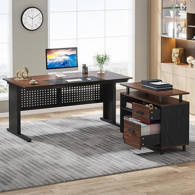 Tribesigns 63 Inch Executive Desk - Image 7