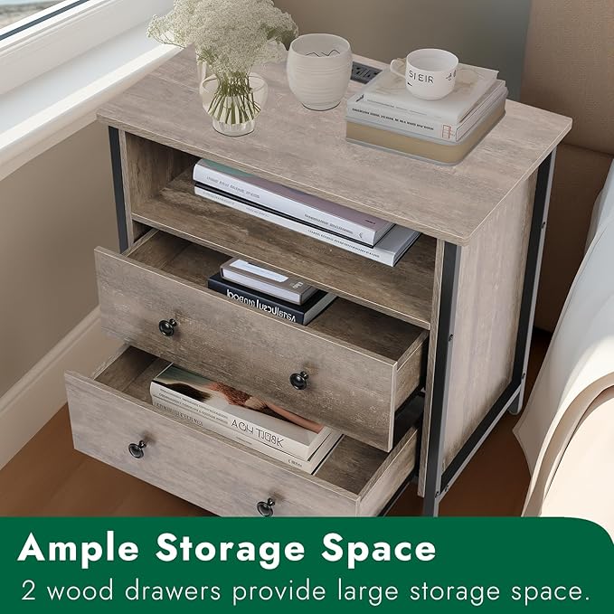 27 Inch Wide Night Stand, Large Wood Night Stand - Image 7