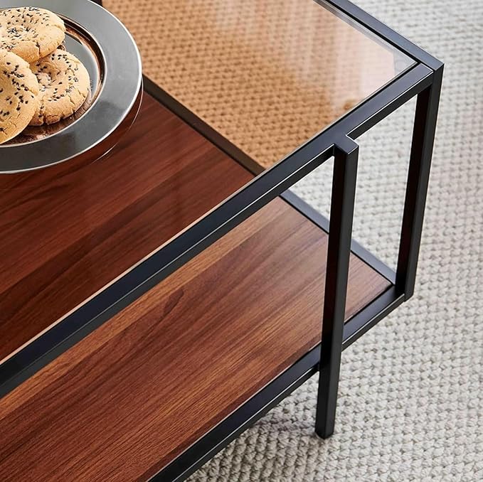 Shrine Glass Coffee Table, Modern Design, Dual-Layer Coffee Table - Image 5