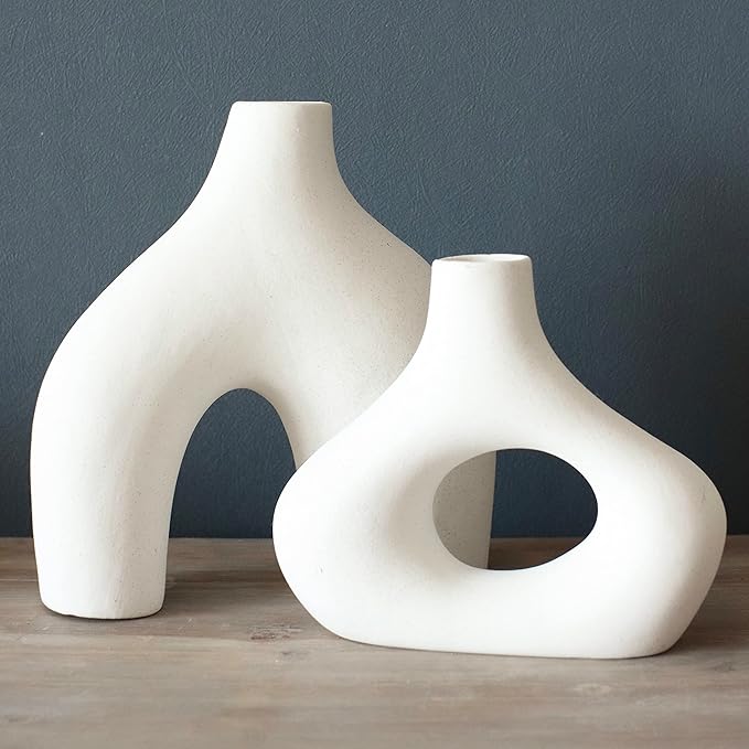 Carrot's Den Donut Vase, Hollow | Table Centerpiece, Olive Plant, Living Room - Image 2