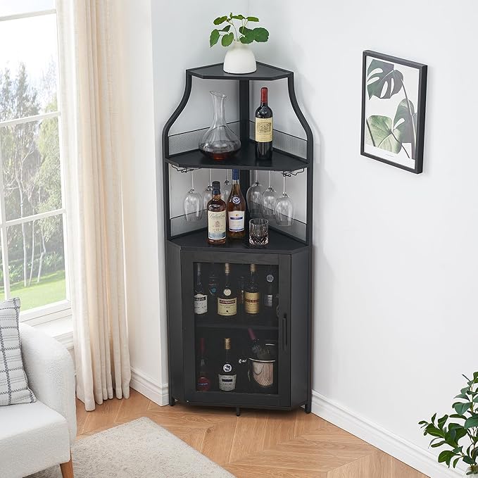 GarveeHome Corner Wine Cabinet - Image 8