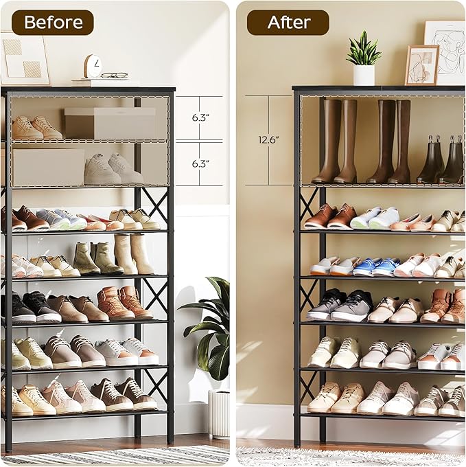 8 Tier Shoe Rack, Large Capacity Shoe Storage Organizer Holds 32 Pairs - Image 4