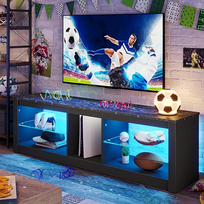 Bestier Entertainment Center LED Gaming TV Stand - Image 7