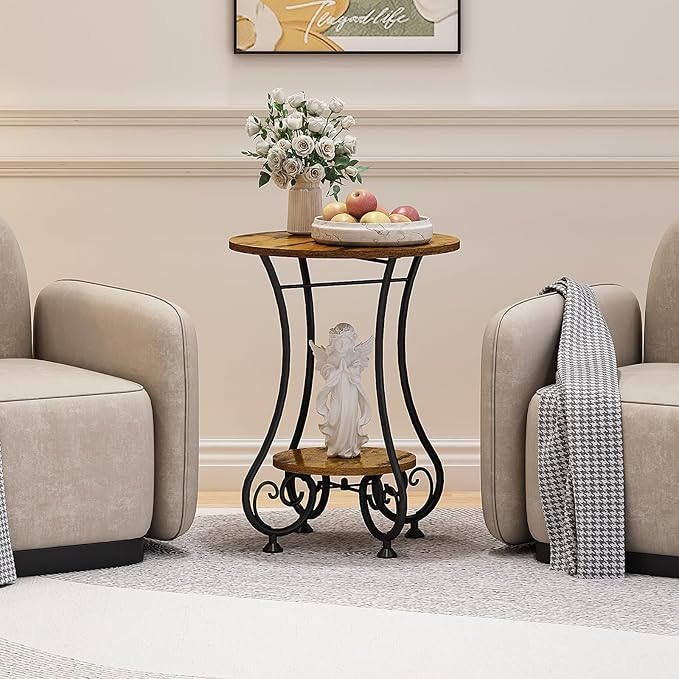 Side Table, Small Round End Table by X-cosrack