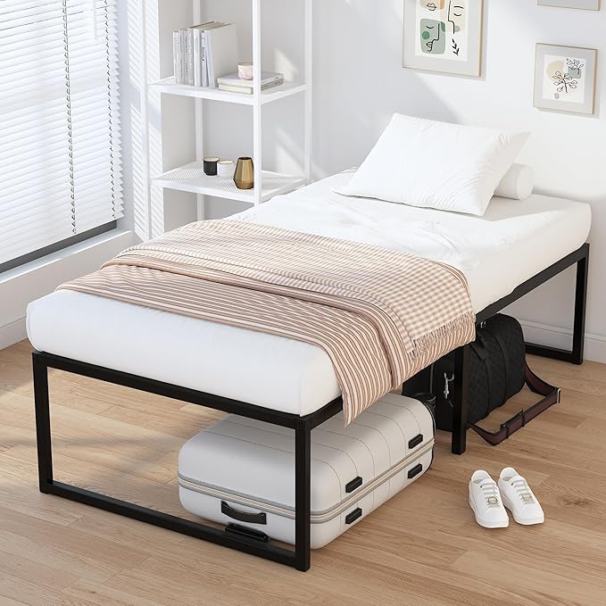 EMODA 16 Inch Narrow Twin Bed Frame 30x75, Heavy Duty Metal Platform No Box - Image 5