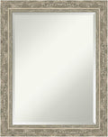 Amanti Art Bathroom Mirror for Over Sink, 29x23 Filigree Silver Rectangle by AmantiArt