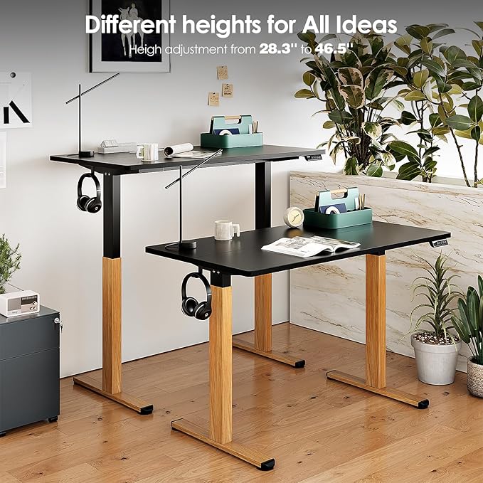 Monomi Electric Standing Desk, 55x24 Inches Height Adjustable Sit Stand up Desk - Image 3
