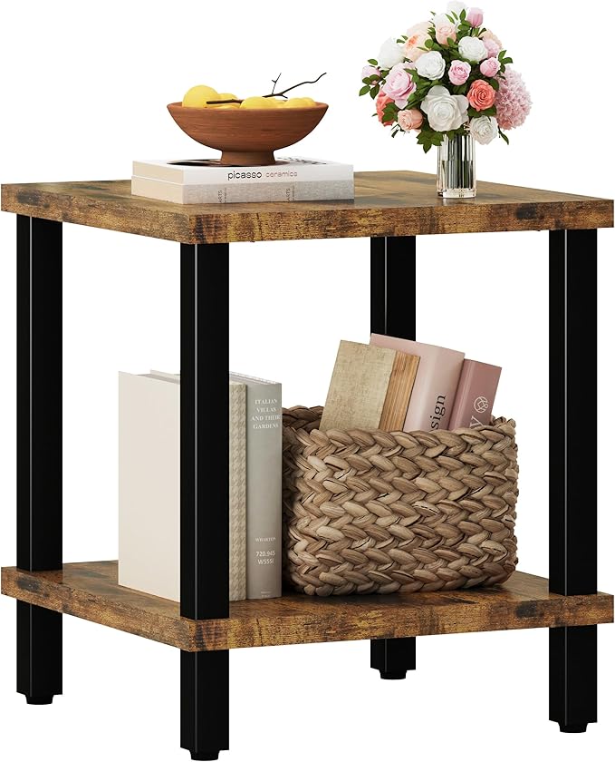 Large End Table Square Side Table Modern Sofa Table 20 Inch Industrial Coffee by MMEOLUOOK