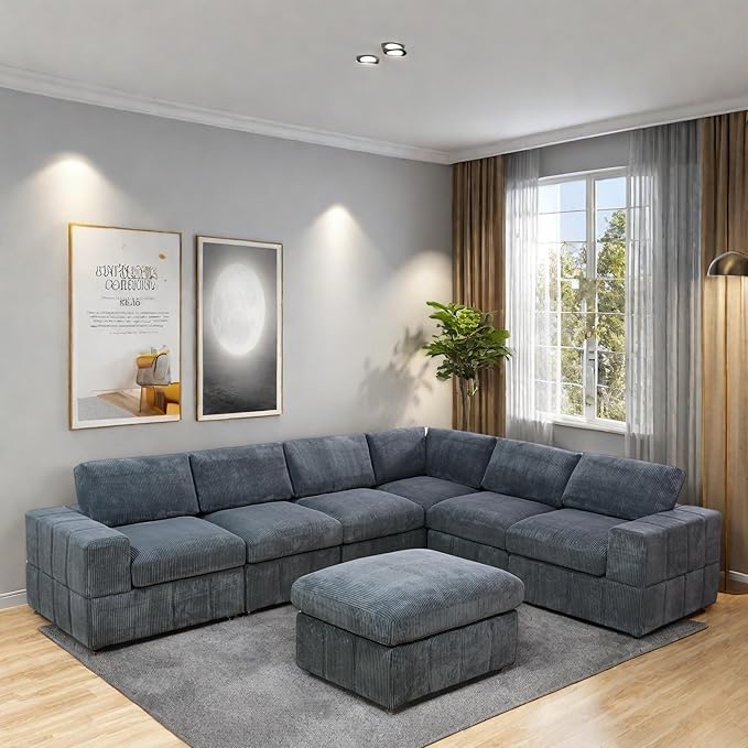 L Shaped Sectional Couches for Living Room, Modular Sectional Sofa - Image 4