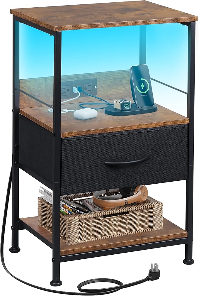 WLIVE LED Night Stand, Nightstand by WLIVE