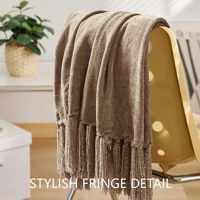 Chenille Throw Blanket for Couch 50"X 60", Soft Cozy Throws - Image 7