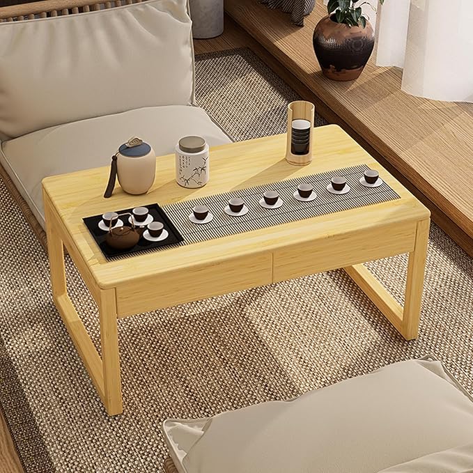 Japanese Floor Coffee Table, Bamboo Low Table, Japanese Tea Table by Unknown