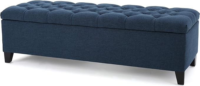 Christopher Knight Home Ottilie Fabric Storage Ottoman, Dark Blue, 17.75"D x by ChristopherKnightHome