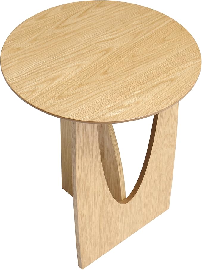 Get Set Style Round End Table Accent Side Table Circle Wood Corner Table Small - Image 7