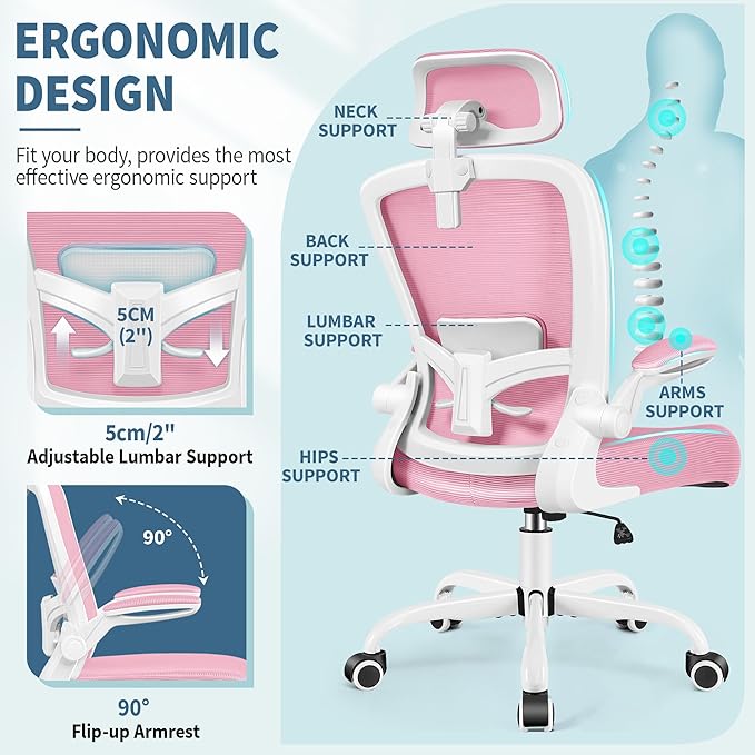 FelixKing Ergonomic Office Chair, Headrest Desk Chair Office Chair - Image 5