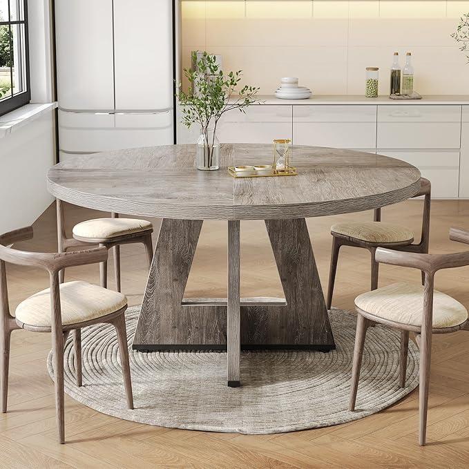 LITTLE TREE Round Dining Table for 4-6 People, 47 Inches Dining Room Table - Image 7