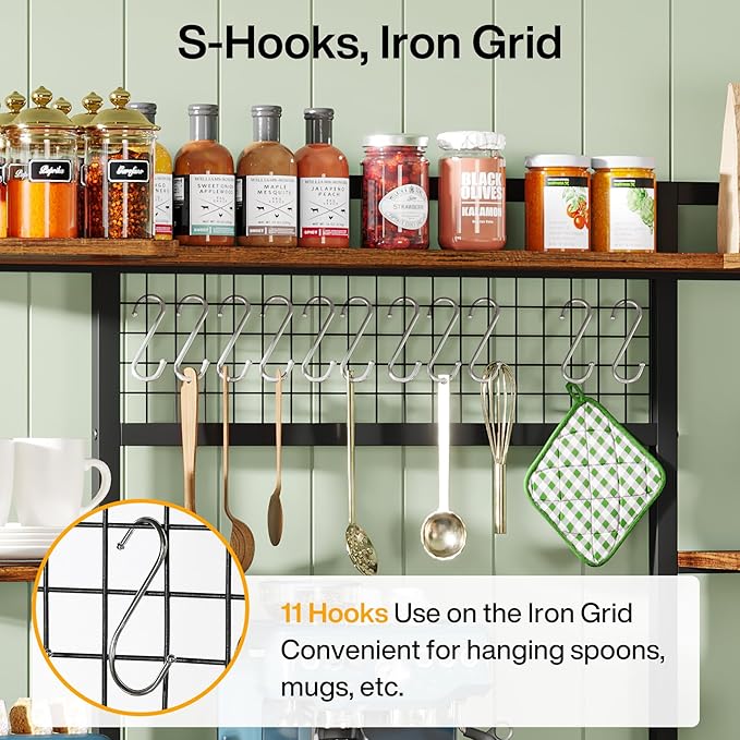 Tribesigns Large Bakers Rack, 5-Tier Baker’s Rack Kitchen Storage Shelf - Image 6