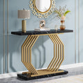 Tribesigns Gold Console Table, Faux Marble Entryway Table Narrow Sofa Table by Tribesigns