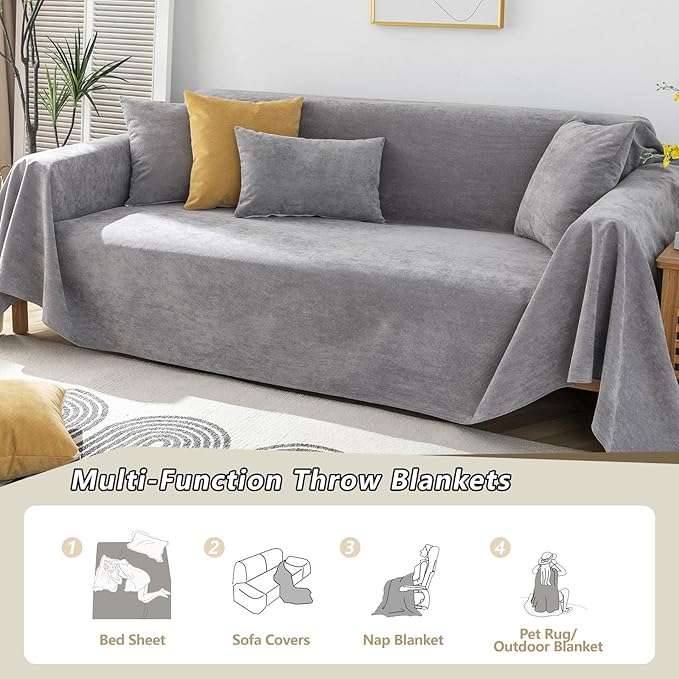 STACYPIK Thick Waterproof Grey Sofa Cover Couch Cover, Anti Slip Loveseat Covers - Image 8