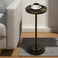 Drink Table, Carved Table Top Martini Table, Small Side Table, Weighted Base by COVLON