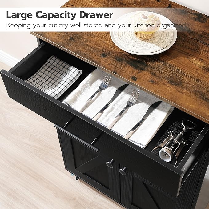 HOOBRO Kitchen Island with Power Outlet, Kitchen Island Storage Island with - Image 9