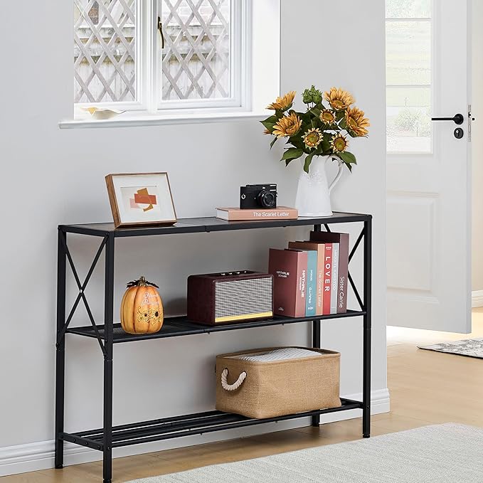 Hoctieon Industrial Console Table, 3 Tier Entryway Table, Hallway Table - Image 9