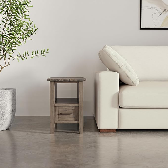 SIMPLIHOME Ela Solid Wood 14 inch Wide Rectangle Transitional Narrow End Table - Image 15