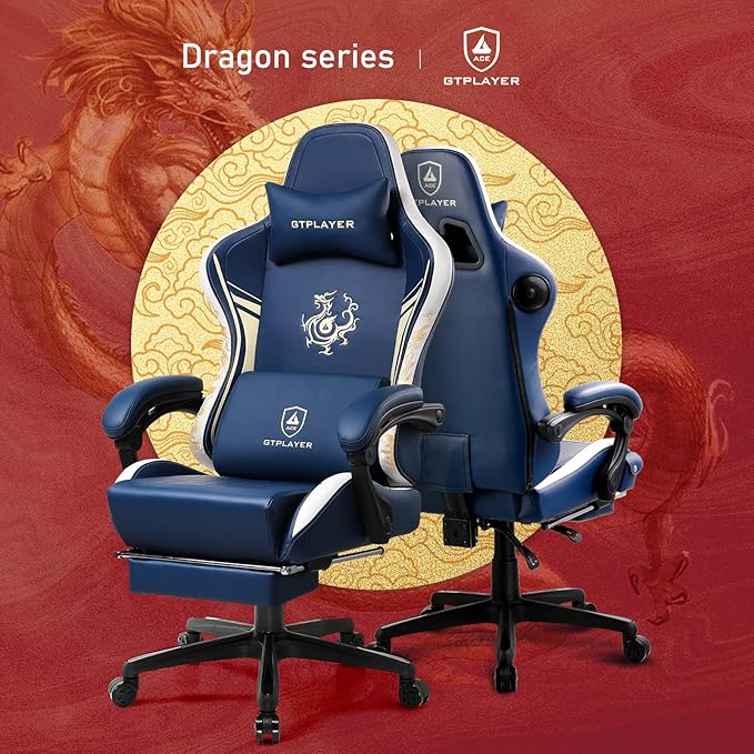 GTPLAYER Gaming Chair with Bluetooth Speakers and Footrest, Dragon Series Video - Image 4