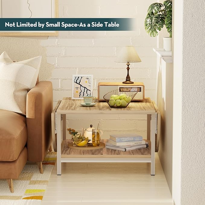 SAYGOER Modern Coffee Table 2-Tier Extended Coffee Tables - Image 5