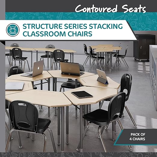 Learniture LNT-118-CSW-BK Learniture Structure Series Stackable School Chairs - Image 3