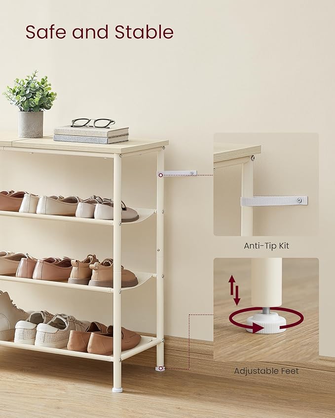 VASAGLE Shoe Rack, 4-Tier Shoe Storage Organizer - Image 5