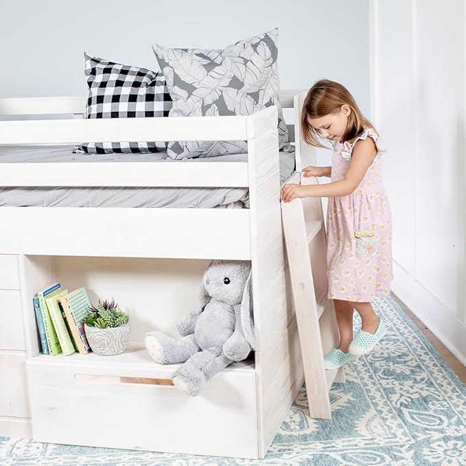 Max & Lily Loft Bed Twin Size, Solid Wood Low Loft Bed - Image 6