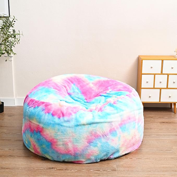 Bean Bag Chair for Adults Kids Without Filling Comfy Fluffy Giant Round Beanbag - Image 3