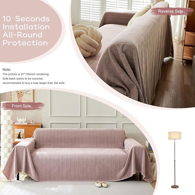 STACYPIK Thick Pink Geometric Sofa Covers - Image 3